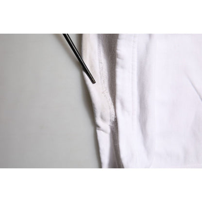 Dolce & Gabbana White Cotton Cargo Trousers Logo Patch Pants