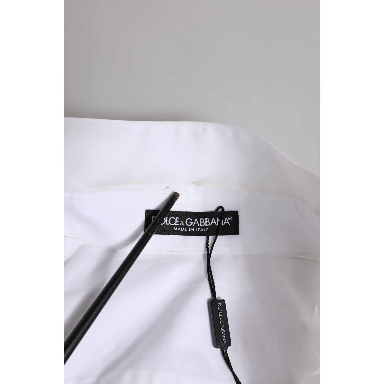 Dolce & Gabbana White Crystal Embellished Dress Shirt Top