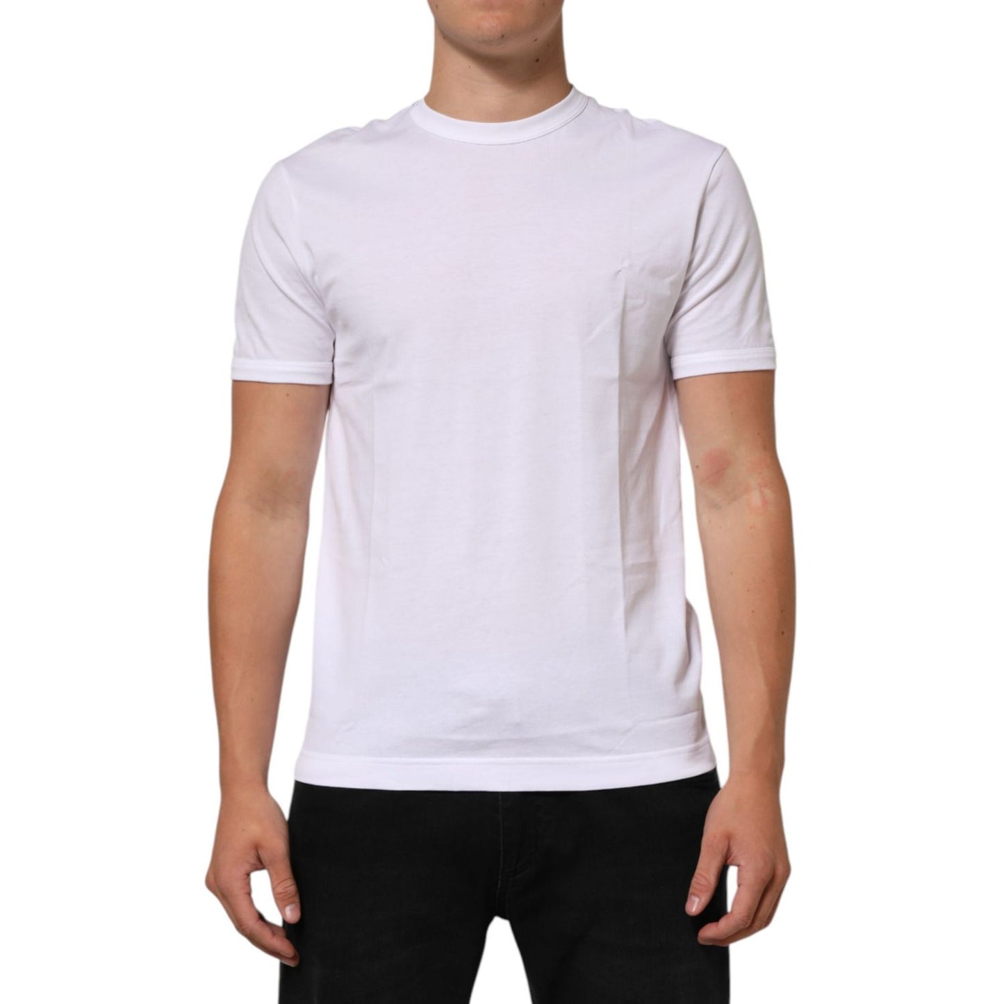 Dolce & Gabbana White Goodluck 2021 Cotton Crew Neck T-shirt
