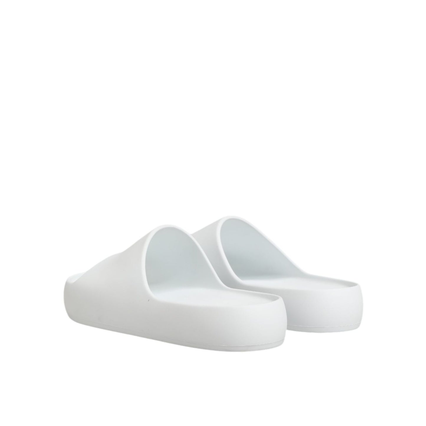 Dolce & Gabbana White Logo Slides Sandals Men Beachwear Shoes