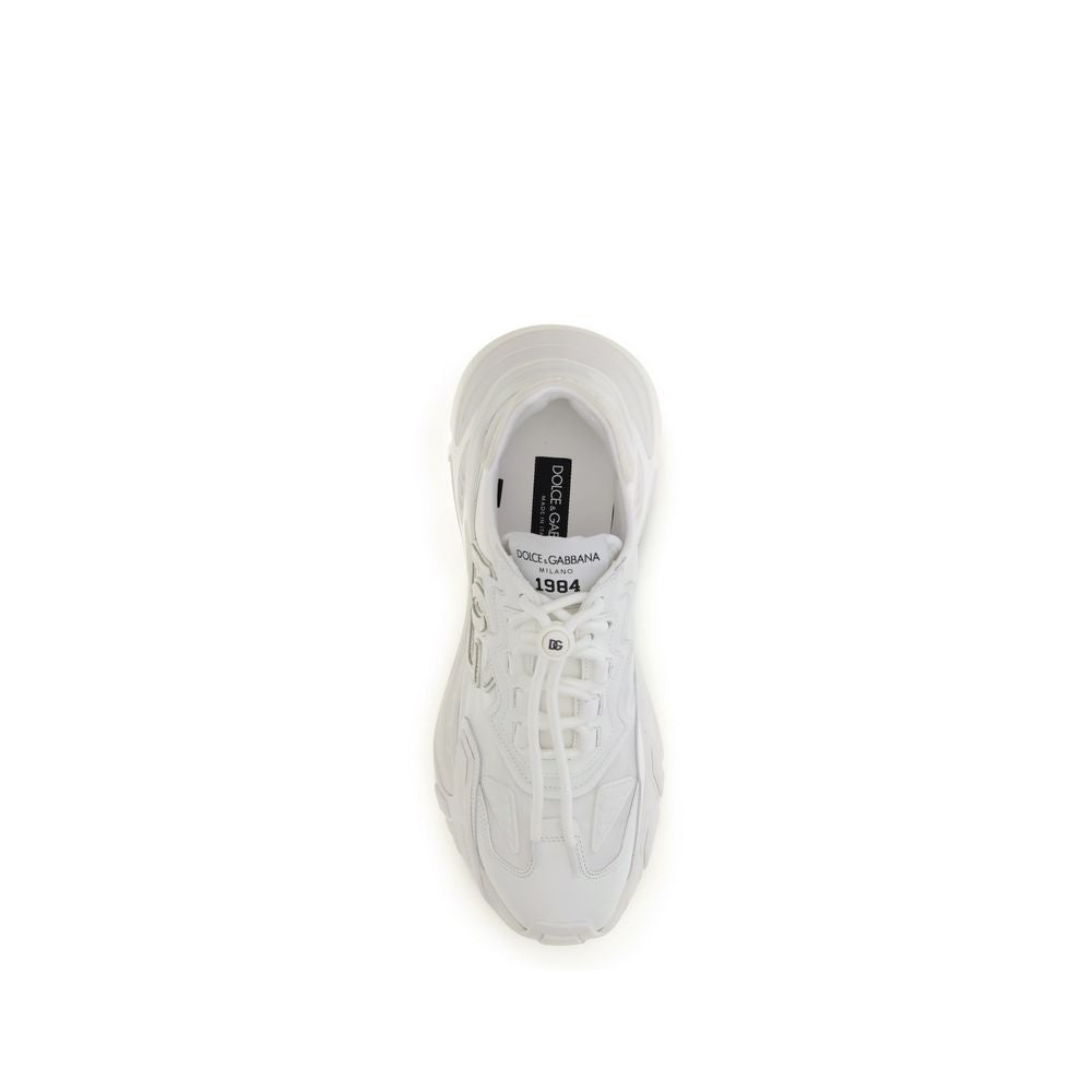 Dolce & Gabbana White Polyamide Athletic Sneakers