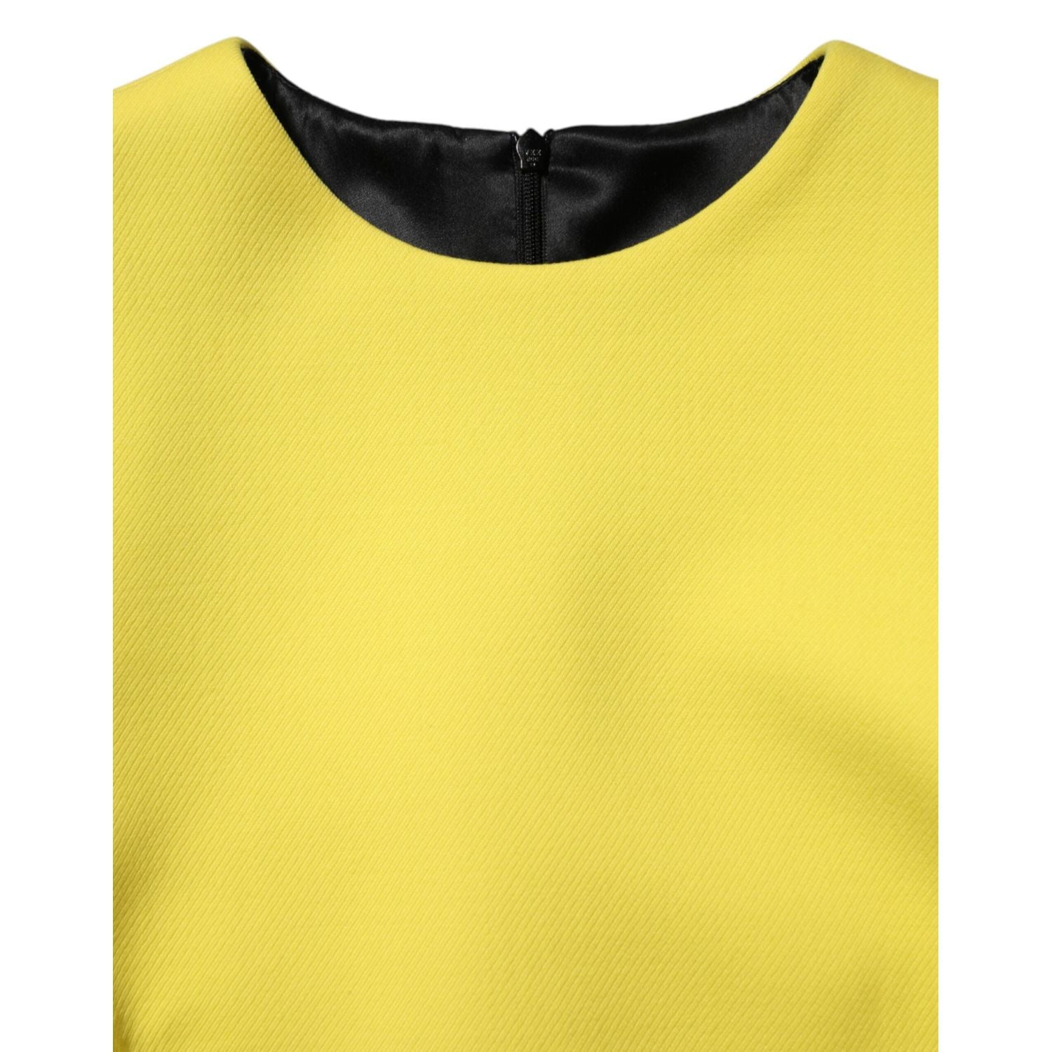 Dolce & Gabbana Yellow Viscose Acetate Mini Long Sleeve Dress