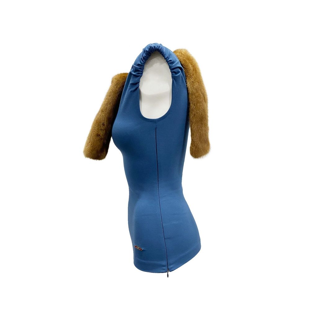 Dsquared² Blue Viscose Tank Tops 1728,75611013280,Blue,Clothing,Dsquared²,New with tags,S,T-Shirts - Clothing,Tank Tops - T-Shirts - Clothing,Women