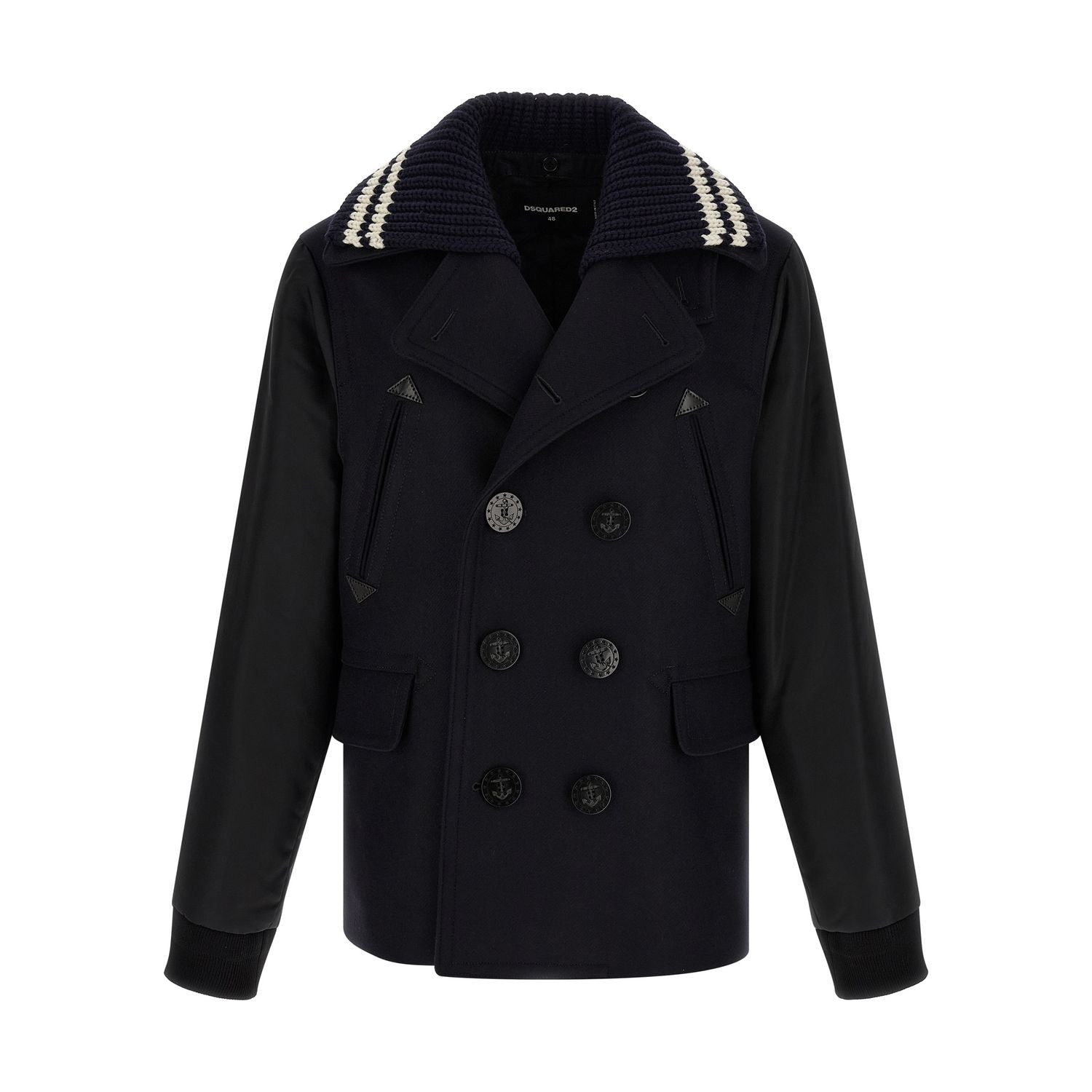 Dsquared² Blue Wool Coat