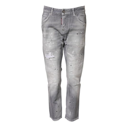 Dsquared² Gray Washed Mid Waist Tapered Jeans1728,67345645728,Clothing,Dsquared²,Gray,IT38 | XS,Jeans & Pants - Women - Clothing,Jeans Denim - Clothing,Material: 98% Cotton 2% Elastane,New with tags,Relaxed Fit Jeans - Jeans Denim - Clothing,Women,Women -