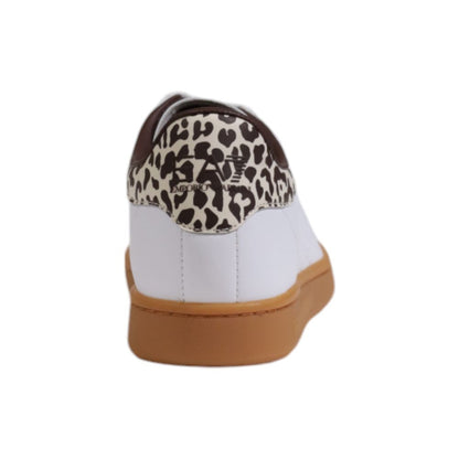 EA7 Emporio Armani Beige Leather Low Top Sneakers EA7 Emporio Armani