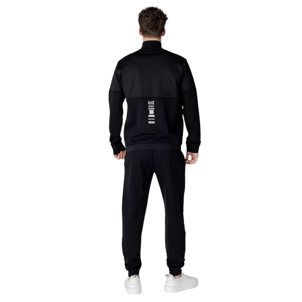 EA7 Emporio Armani Black Cotton Sweatsuit EA7 Emporio Armani