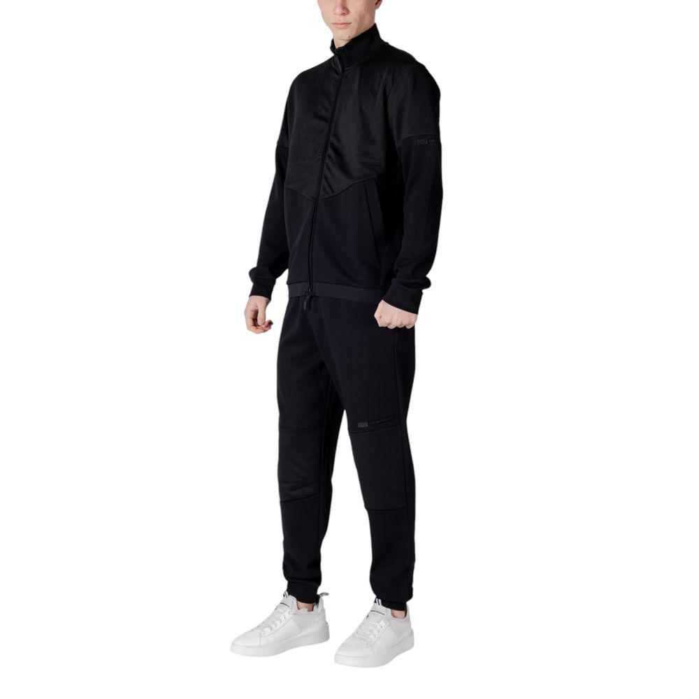 EA7 Emporio Armani Black Cotton Sweatsuit EA7 Emporio Armani