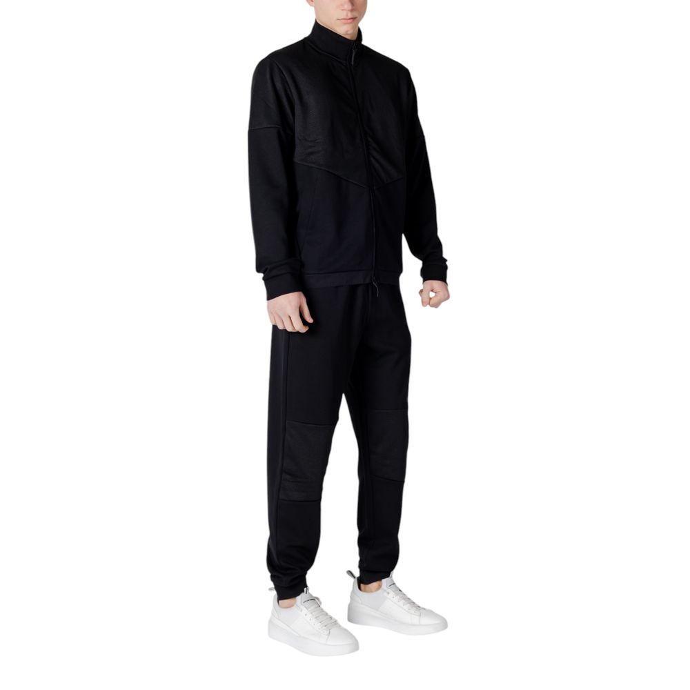 EA7 Emporio Armani Black Cotton Sweatsuit EA7 Emporio Armani