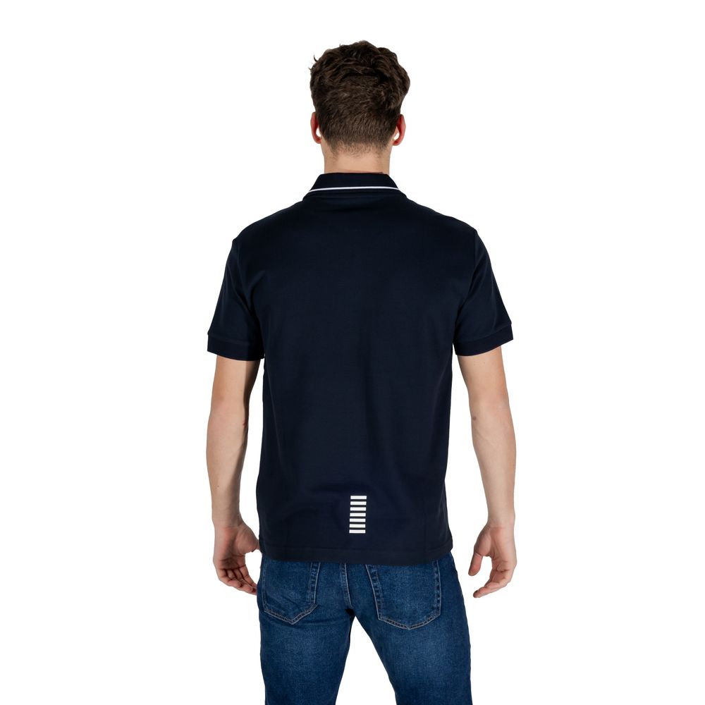 EA7 Emporio Armani Blue Cotton Polo Shirt EA7 Emporio Armani