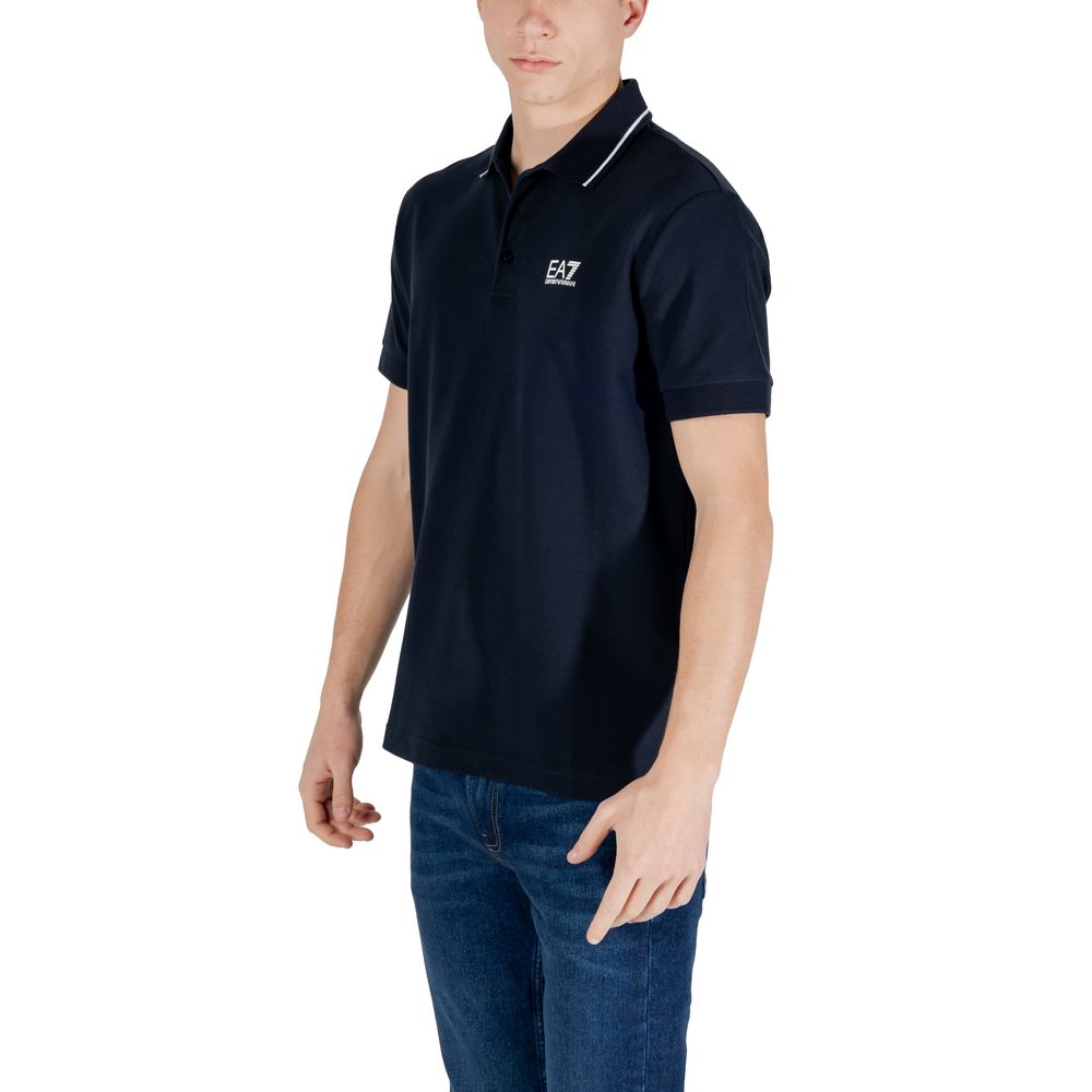 EA7 Emporio Armani Blue Cotton Polo Shirt EA7 Emporio Armani