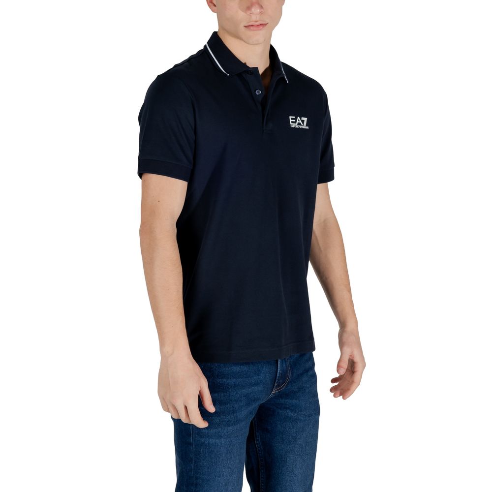 EA7 Emporio Armani Blue Cotton Polo Shirt EA7 Emporio Armani