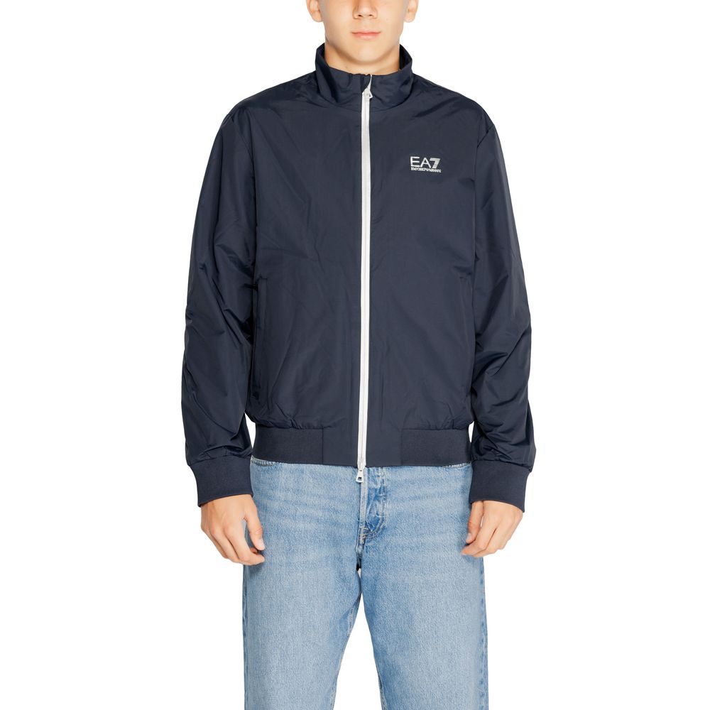 EA7 Emporio Armani Blue Polyamide Jackets And Coat EA7 Emporio Armani