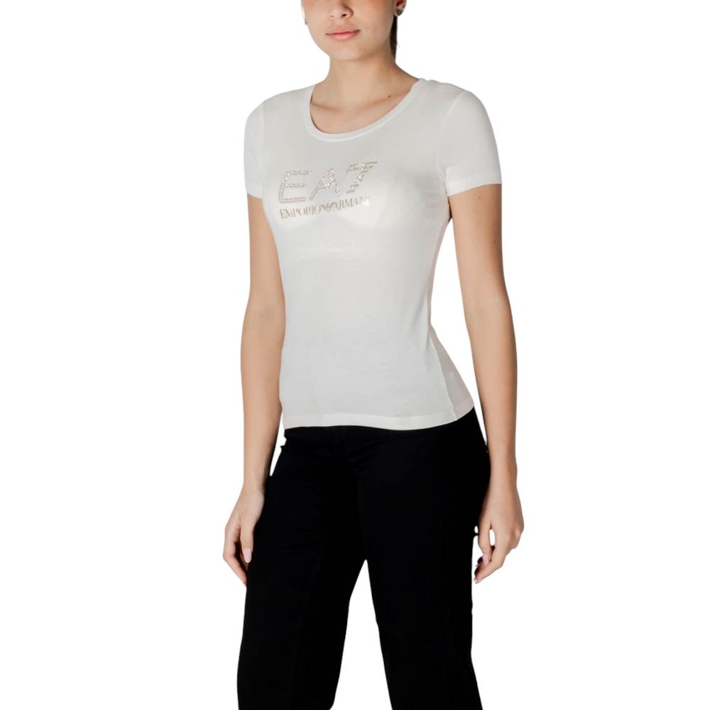 EA7 Emporio Armani Cream Modal Sportswear EA7 Emporio Armani