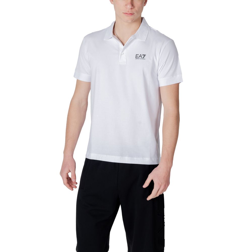 EA7 Emporio Armani White Cotton Polo Shirt EA7 Emporio Armani