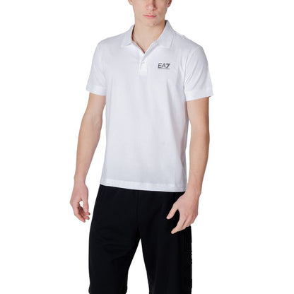 EA7 Emporio Armani White Cotton Polo Shirt EA7 Emporio Armani