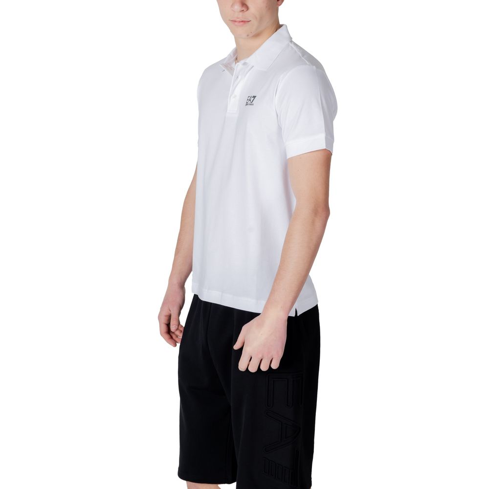 EA7 Emporio Armani White Cotton Polo Shirt EA7 Emporio Armani