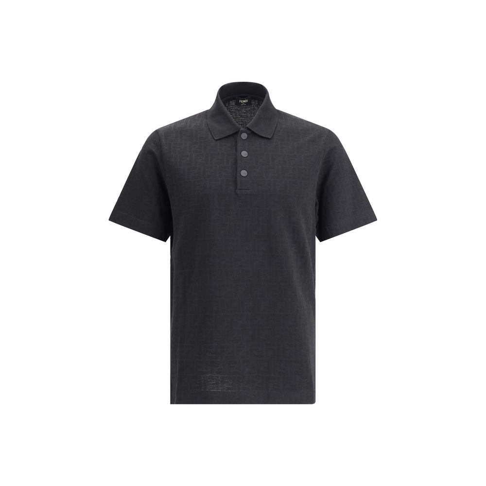 Fendi Black Cotton Polo Shirt Fendi