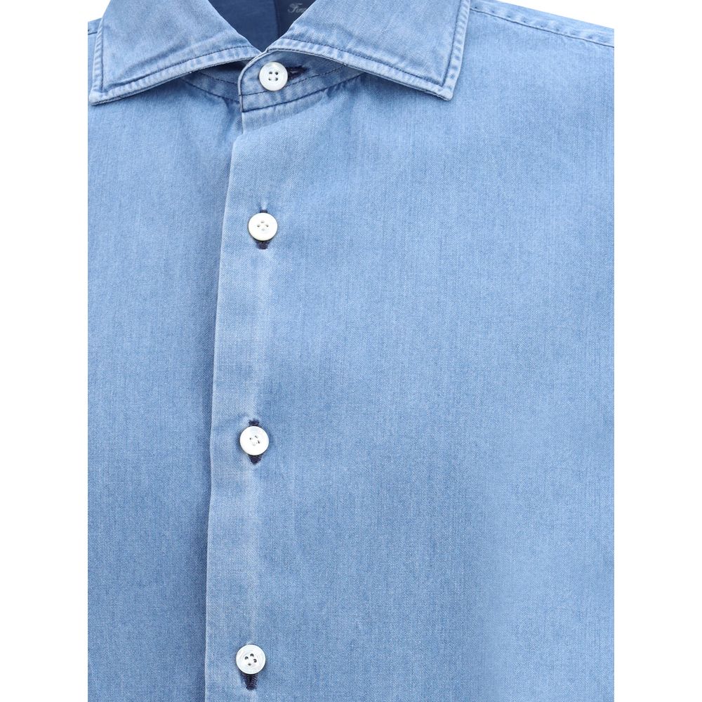 Finamore Blue Denim Shirt Finamore