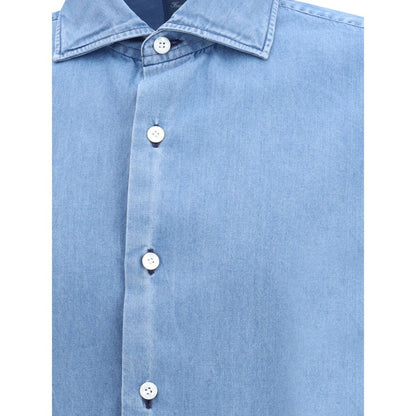 Finamore Blue Denim Shirt Finamore