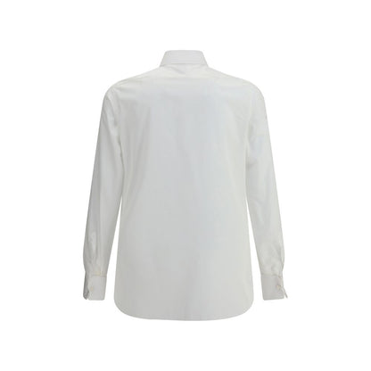 Finamore White Cotton Dress Shirt Finamore