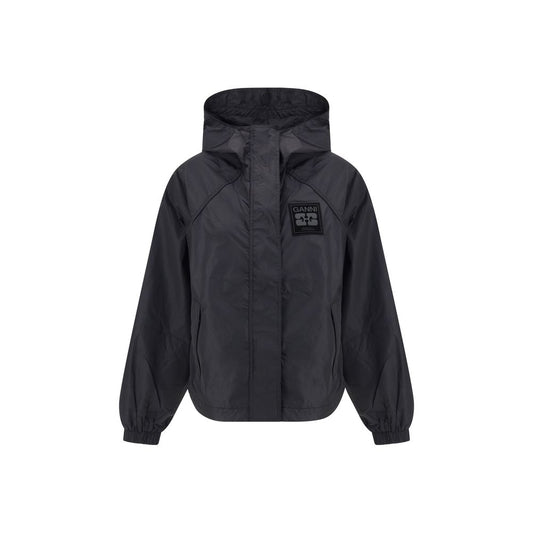 Ganni Black Nylon Shell Jacket