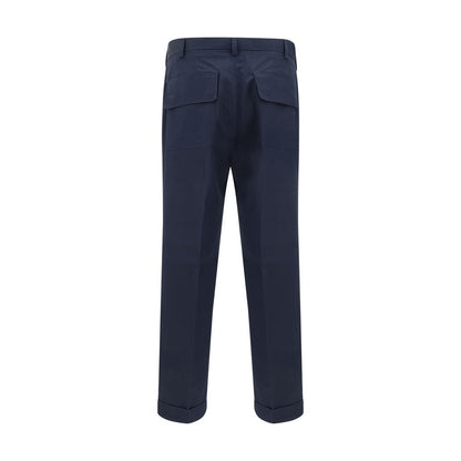 Germano Blue Cotton Casual Pants Germano