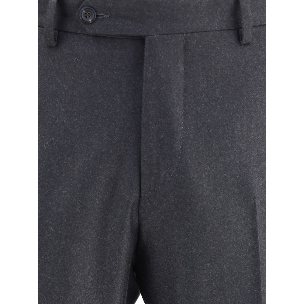 Germano Gray Fleece Wool Dress Pants Germano