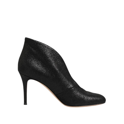 Gianvito Rossi Metallic Black Pump Stiletto Heels Shoes Gianvito Rossi