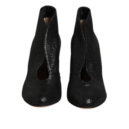 Gianvito Rossi Metallic Black Pump Stiletto Heels Shoes Gianvito Rossi