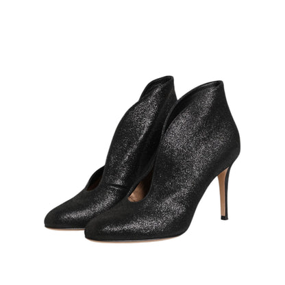 Gianvito Rossi Metallic Black Pump Stiletto Heels Shoes Gianvito Rossi