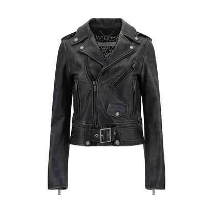 Golden Goose Black Calf Leather Bos Taurus Biker Jacket Golden Goose