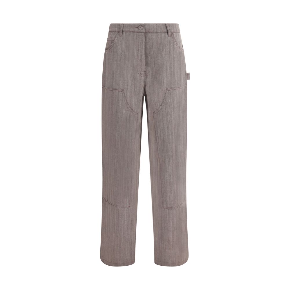 Golden Goose Brown Fleece Wool Casual Pants Golden Goose