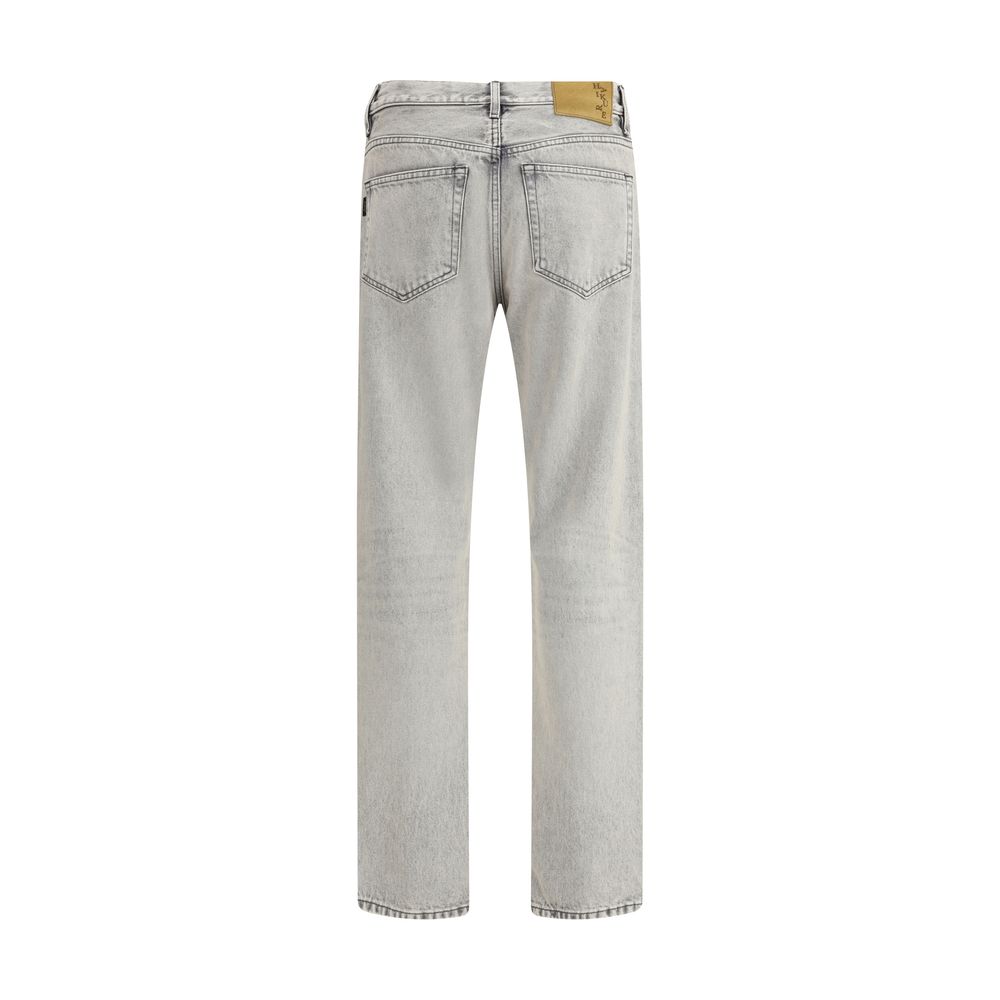 Haikure Light Blue Cotton Straight-Leg Jeans Haikure