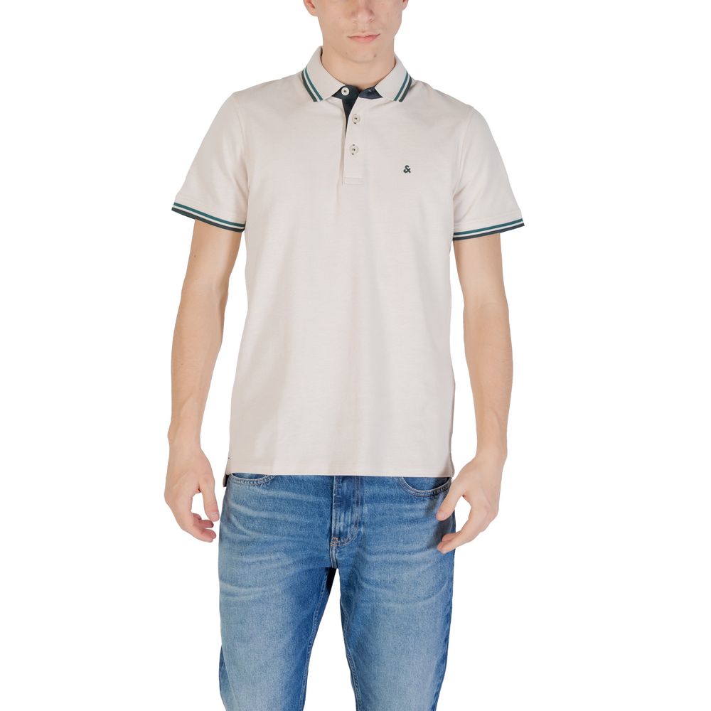 Jack Jones Beige Cotton Polo Shirt Jack Jones
