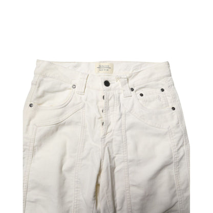Jeckerson White Cotton Stretch Straight Fit Men Denim Jeans Jeckerson