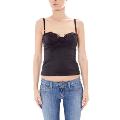 John Galliano Black Elastane Women's Intimate Top John Galliano