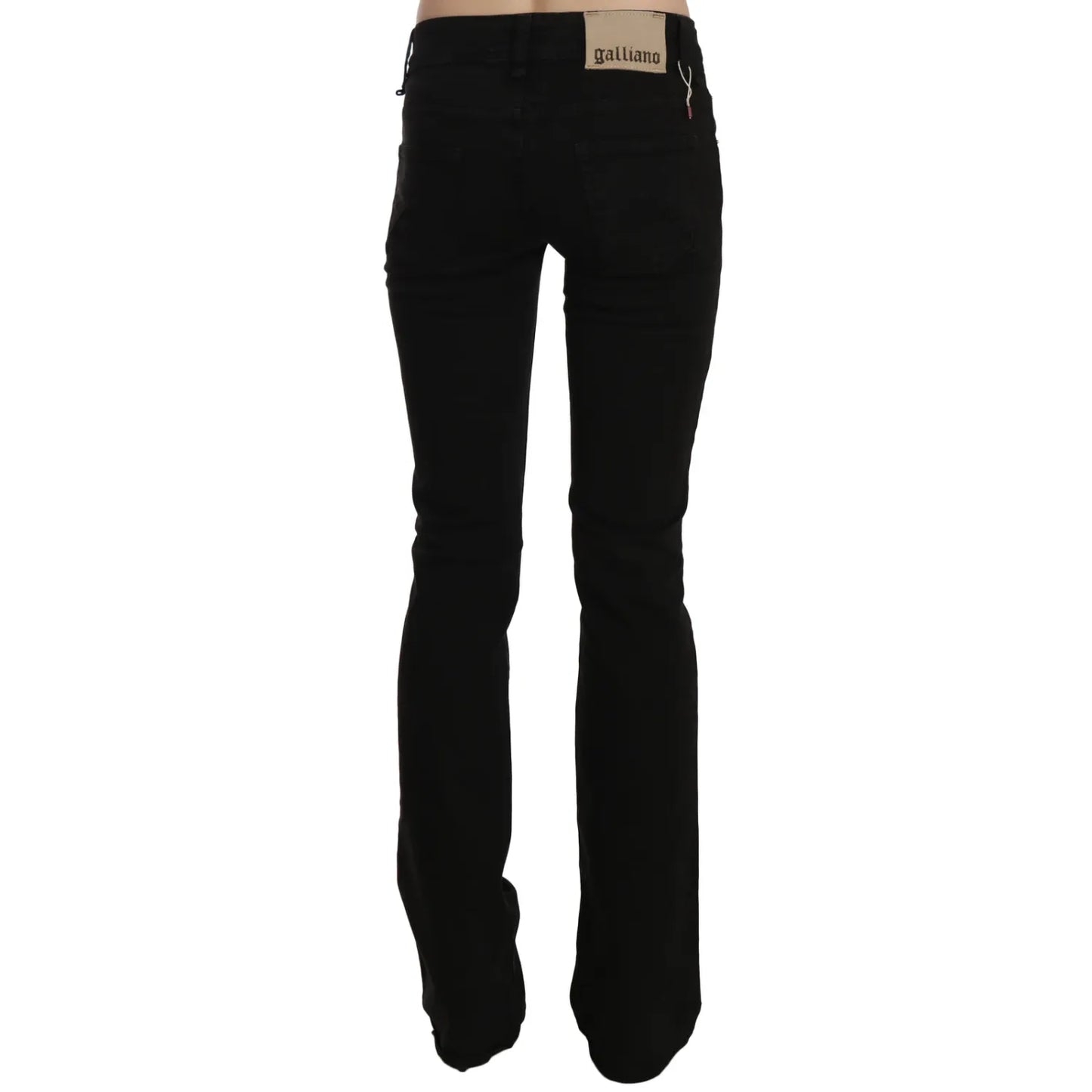John Galliano Black Low Waist Slim Leg Skinny Denim Casual Pants Jeans John Galliano