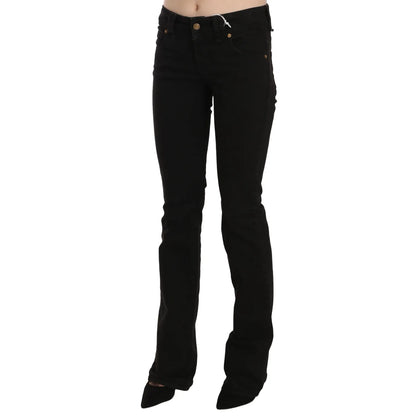 John Galliano Black Low Waist Slim Leg Skinny Denim Casual Pants Jeans John Galliano