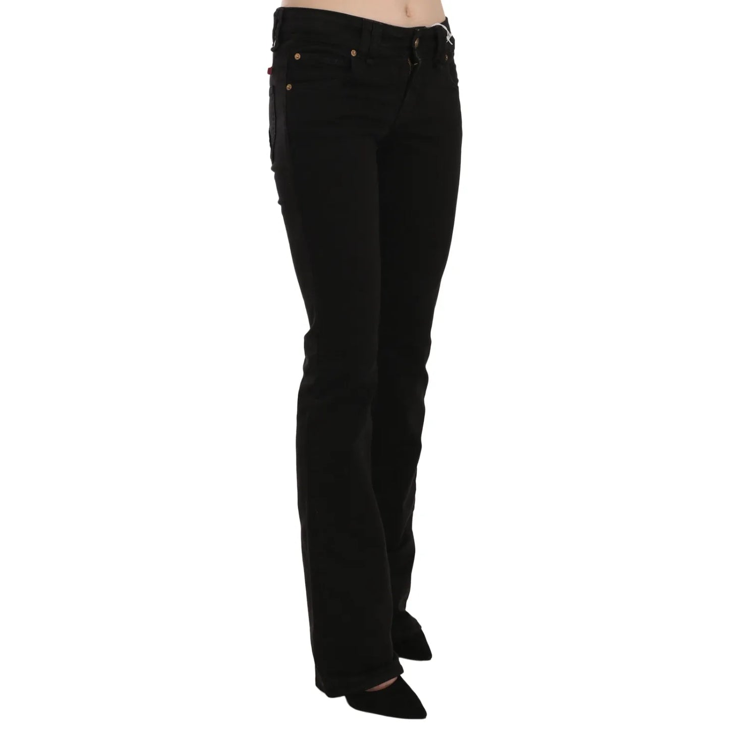 John Galliano Black Low Waist Slim Leg Skinny Denim Casual Pants Jeans John Galliano