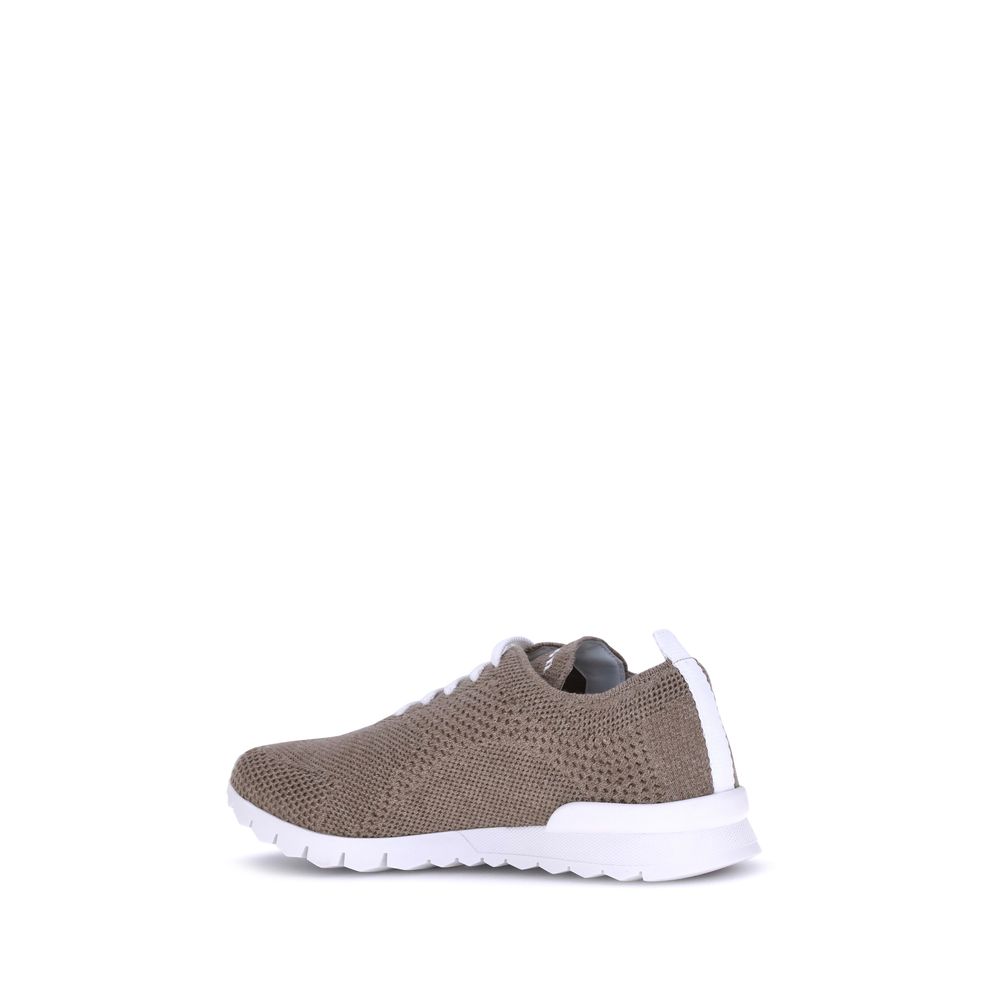 Kiton Brown Cotton Athletic Sneakers Kiton