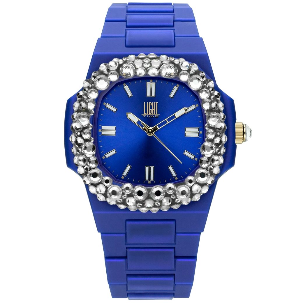 LIGHT TIME Mod. VELVET NAUTILUS - Blue Clear Strass