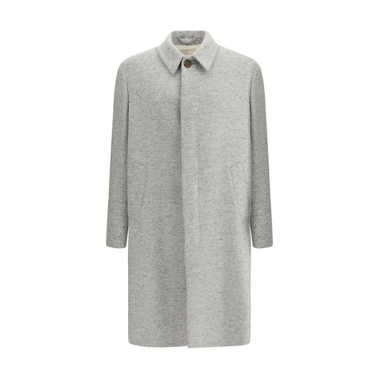 Lardini Gray Fleece Wool Coat Lardini