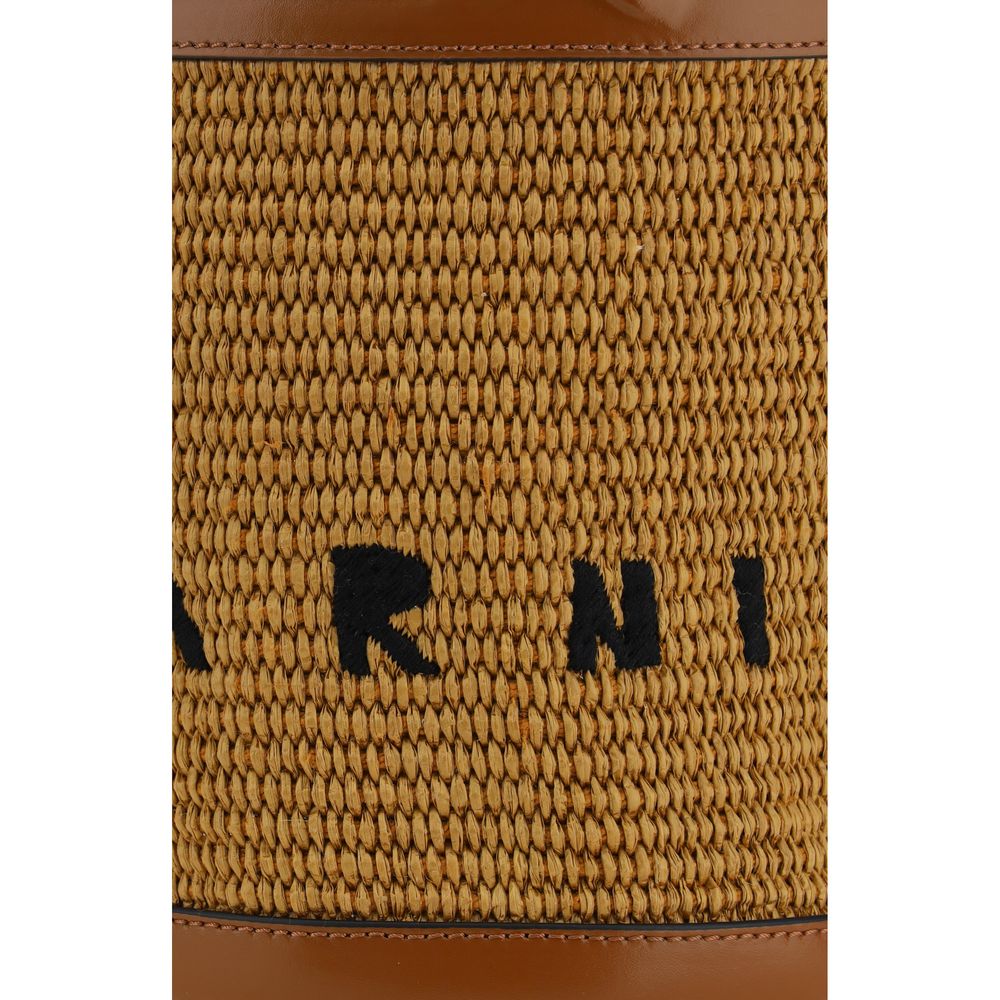 Marni Brown Cotton Backet Bag Marni
