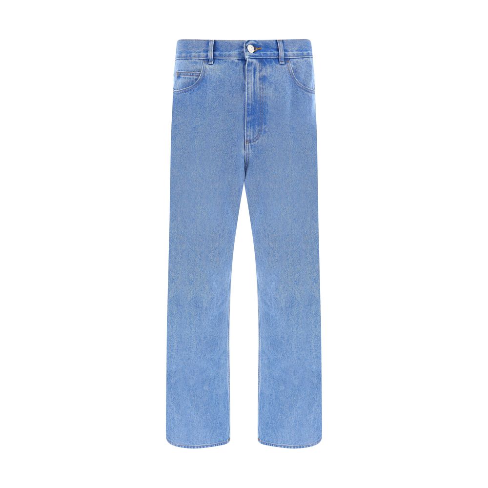 Marni Light Blue Cotton Straight-Leg Jeans Marni