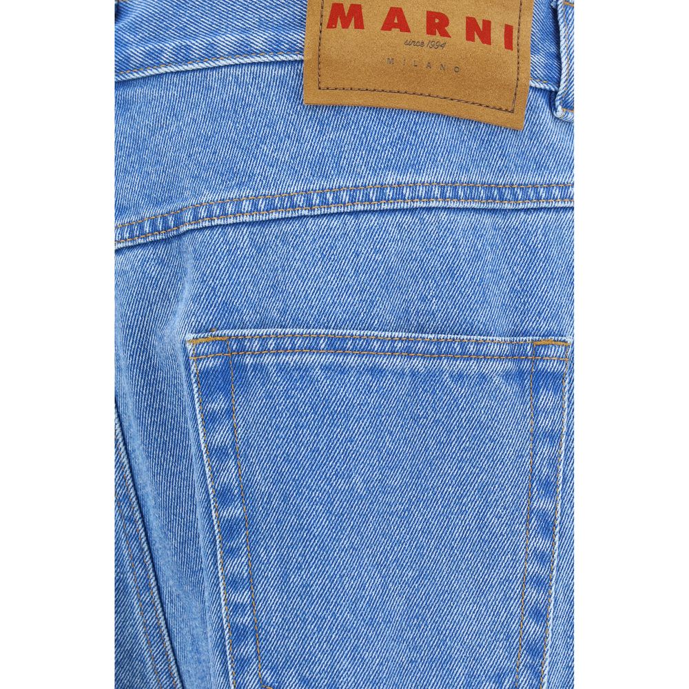 Marni Light Blue Cotton Straight-Leg Jeans Marni