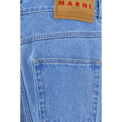 Marni Light Blue Cotton Straight-Leg Jeans Marni