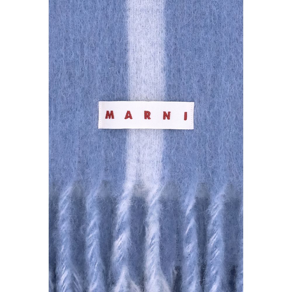 Marni Light Blue Wool Scarf Marni