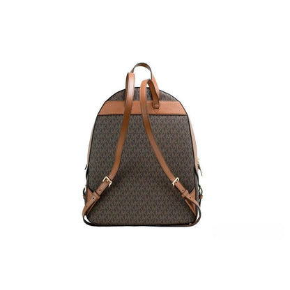 Michael Kors Jaycee Large Brown Signature PVC Shoulder Backpack Bookbag