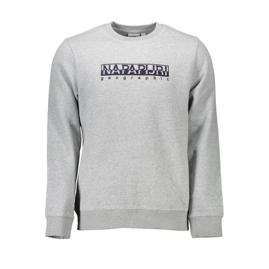 Napapijri Grigio Organic Cotton Men Sweatshirt Napapijri